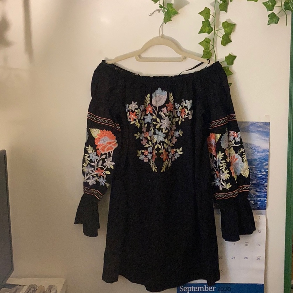 Free People Embroidered Strapless Dress